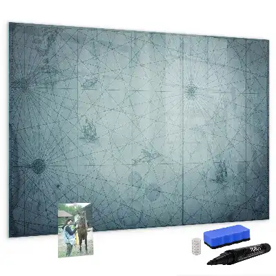 Quadro magnético para escrever estampa de mapa vintage