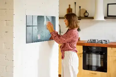 Quadro magnético para escrever estampa de mapa vintage