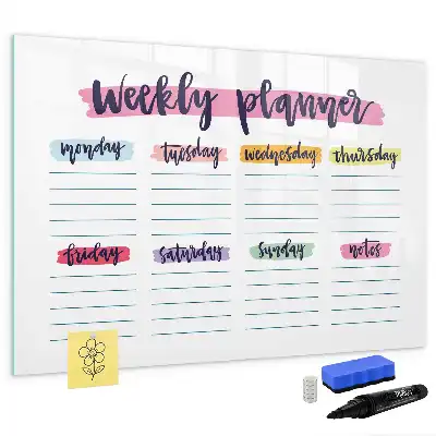 Quadro magnético para desenhar planner manuscrito