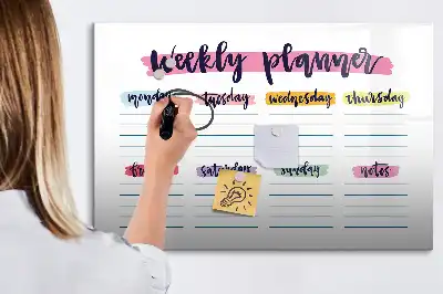 Quadro magnético para desenhar planner manuscrito