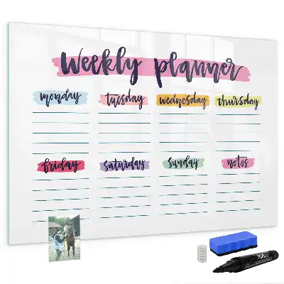 Quadro magnético para desenhar planner manuscrito