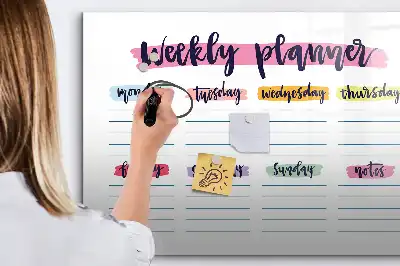 Quadro magnético para desenhar planner manuscrito
