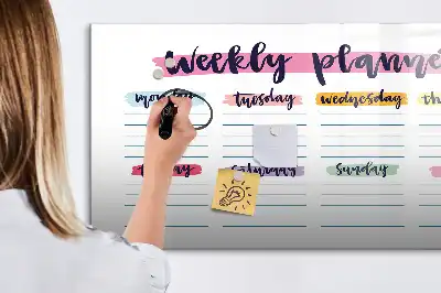 Quadro magnético para desenhar planner manuscrito