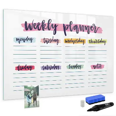 Quadro magnético para desenhar planner manuscrito