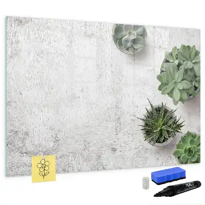 Quadro magnético para escrita com tema decorativo de plantas