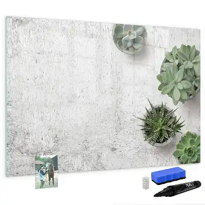Quadro magnético para escrita com tema decorativo de plantas