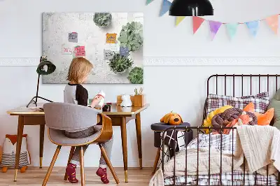 Quadro magnético para escrita com tema decorativo de plantas