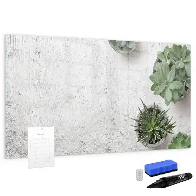Quadro magnético para escrita com tema decorativo de plantas