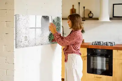 Quadro magnético para escrita com tema decorativo de plantas