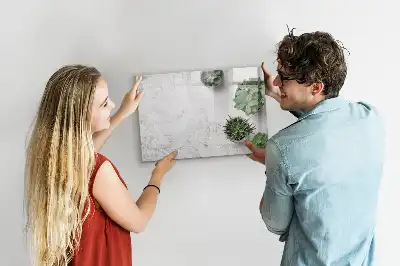 Quadro magnético para escrita com tema decorativo de plantas