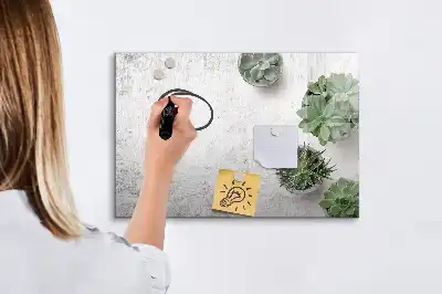 Quadro magnético para escrita com tema decorativo de plantas
