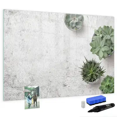 Quadro magnético para escrita com tema decorativo de plantas
