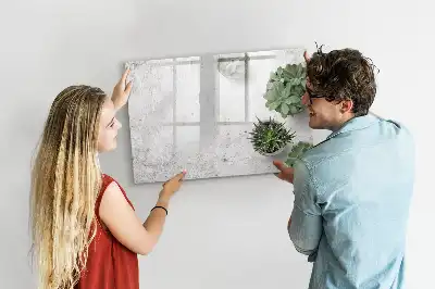 Quadro magnético para escrita com tema decorativo de plantas