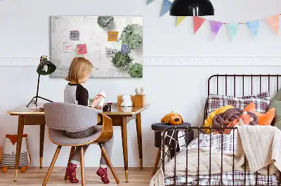 Quadro magnético para escrita com tema decorativo de plantas