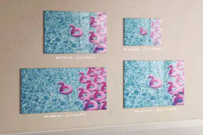Quadro magnético para escrita com estampa de flamingos infláveis