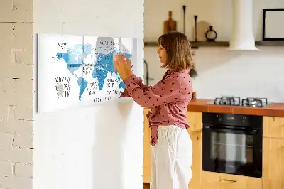 Quadro magnético para desenhar mapa azul da Terra