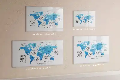 Quadro magnético para desenhar mapa azul da Terra
