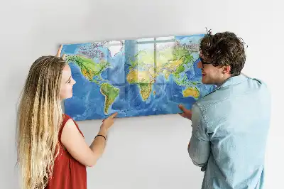Mapa-múndi quadro magnético para escrever