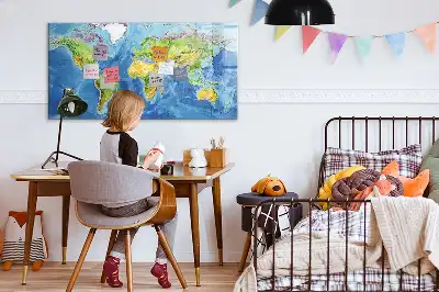 Mapa-múndi quadro magnético para escrever