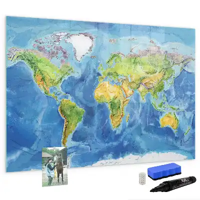Mapa-múndi quadro magnético para escrever