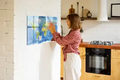 Mapa-múndi quadro magnético para escrever