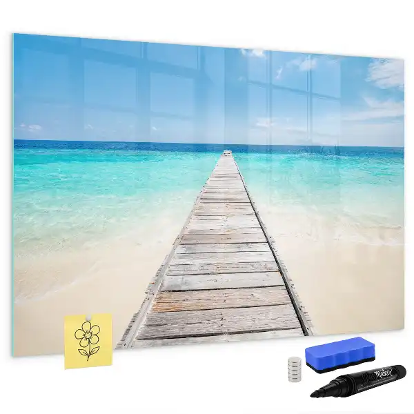 Quadro magnético para desenhar tema ilha tropical