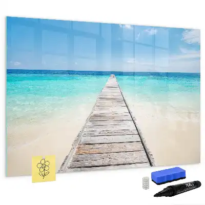 Quadro magnético para desenhar tema ilha tropical