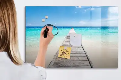 Quadro magnético para desenhar tema ilha tropical
