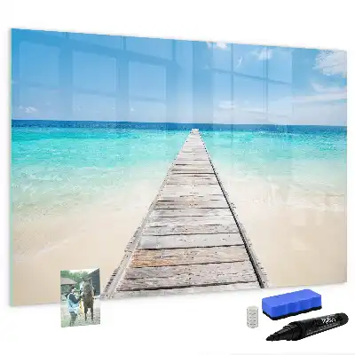 Quadro magnético para desenhar tema ilha tropical