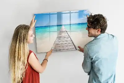 Quadro magnético para desenhar tema ilha tropical