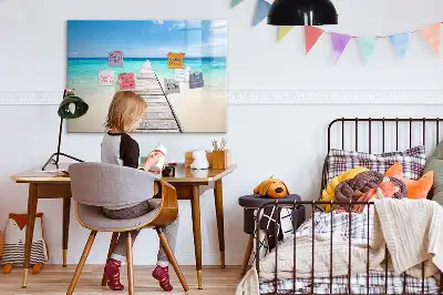 Quadro magnético para desenhar tema ilha tropical