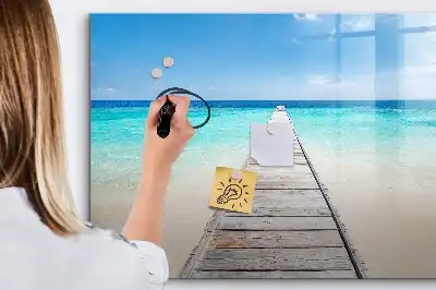 Quadro magnético para desenhar tema ilha tropical
