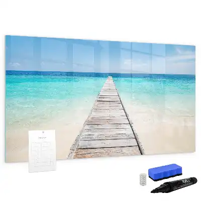 Quadro magnético para desenhar tema ilha tropical