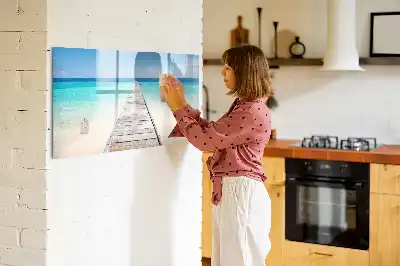 Quadro magnético para desenhar tema ilha tropical