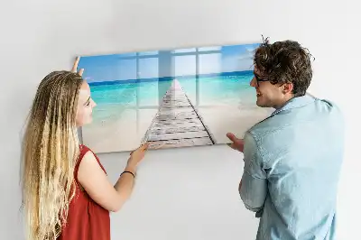 Quadro magnético para desenhar tema ilha tropical