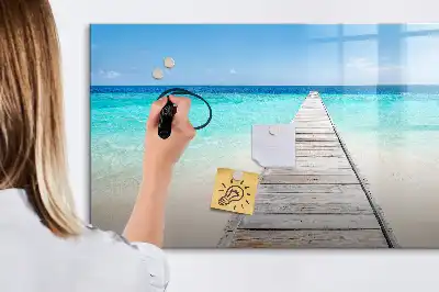 Quadro magnético para desenhar tema ilha tropical