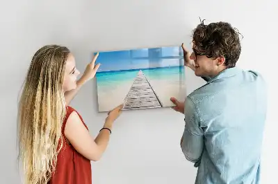 Quadro magnético para desenhar tema ilha tropical