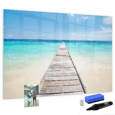 Quadro magnético para desenhar tema ilha tropical
