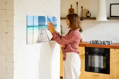 Quadro magnético para desenhar tema ilha tropical