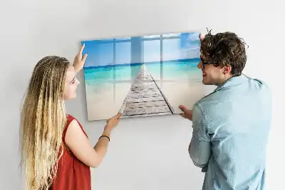Quadro magnético para desenhar tema ilha tropical