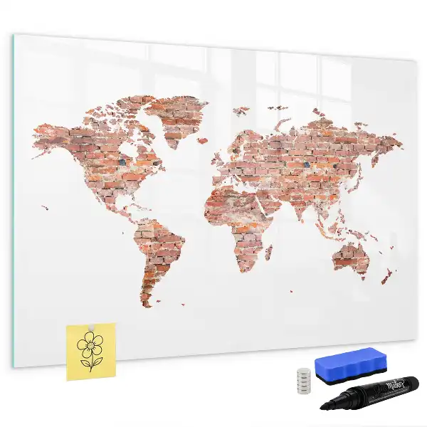 Quadro magnético para desenhar estampa de mapa antigo em tijolos