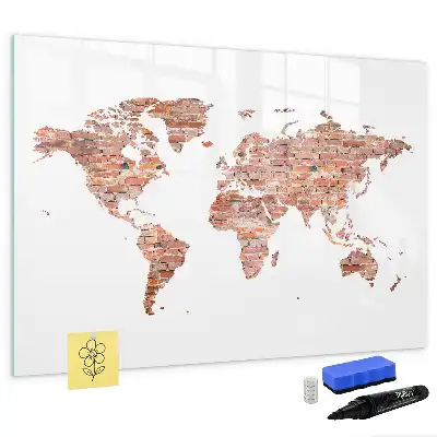 Quadro magnético para desenhar estampa de mapa antigo em tijolos