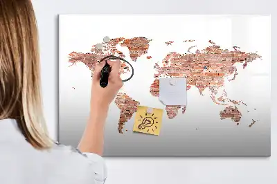 Quadro magnético para desenhar estampa de mapa antigo em tijolos