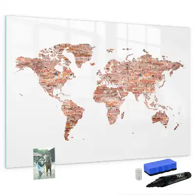 Quadro magnético para desenhar estampa de mapa antigo em tijolos