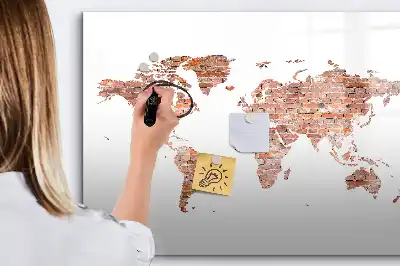 Quadro magnético para desenhar estampa de mapa antigo em tijolos