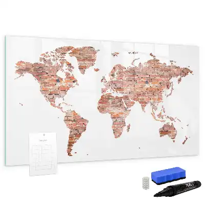Quadro magnético para desenhar estampa de mapa antigo em tijolos