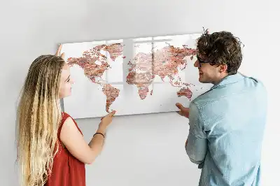 Quadro magnético para desenhar estampa de mapa antigo em tijolos