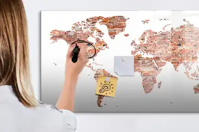 Quadro magnético para desenhar estampa de mapa antigo em tijolos