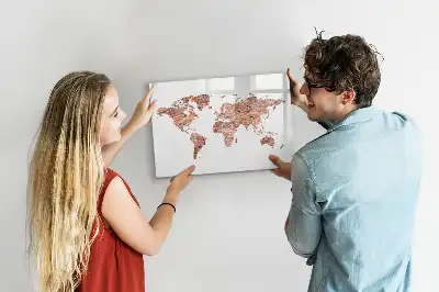 Quadro magnético para desenhar estampa de mapa antigo em tijolos