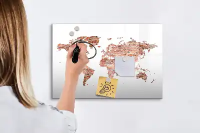Quadro magnético para desenhar estampa de mapa antigo em tijolos